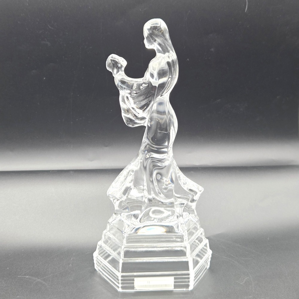 MOTHER AND BABY STATUE 24% LEAD CRYSTAL ITALY ROYAL CRYSTAL ROCK (RCR)